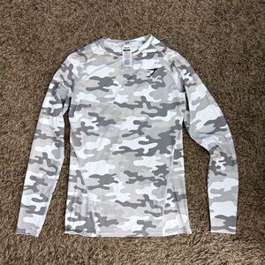 Gymshark Gray Fitted Long Sleeve Tee